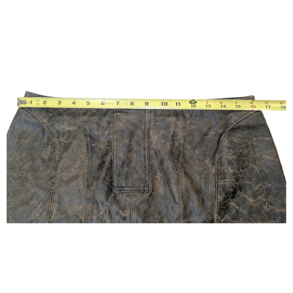 Edgy Distressed Mini Skirt | Akira Faux Leather Grunge Y2K Streetwear M - Picture 5 of 9